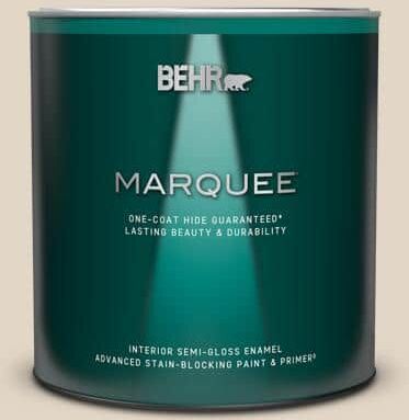 BEHR MARQUEE 1 qt. #N300-2 Canvas Luggage Semi-Gloss Enamel Interior Paint & Primer