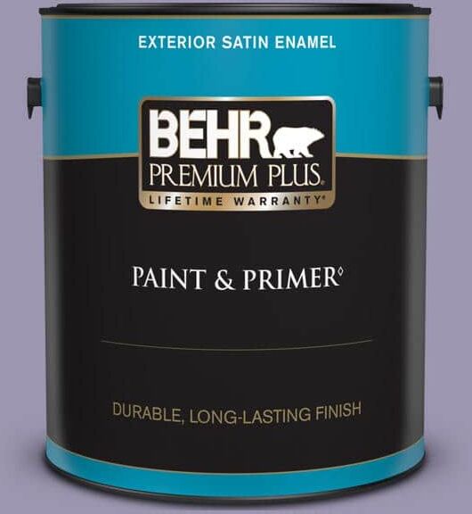 BEHR PREMIUM PLUS 1 gal. #S570-4 Night Music Satin Enamel Exterior Paint & Primer