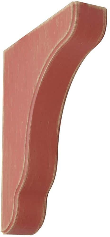 Ekena Millwork 1-3/4 in. x 9-1/2 in. x 7-1/4 in. Salvage Red Plymouth Wood Vintage Decor Bracket