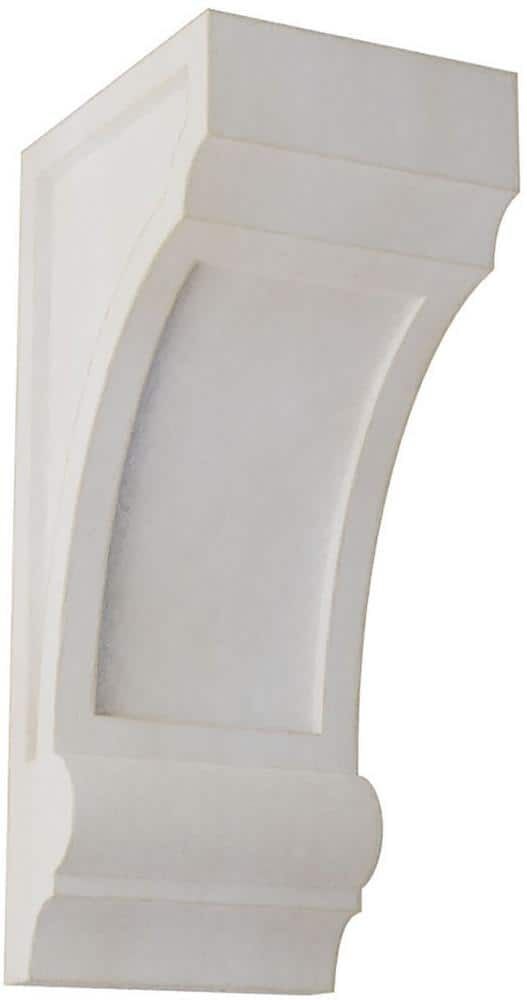 Ekena Millwork 4-3/4 in. x 12 in. x 6 in. Chalk Dust White Diane Recessed Wood Vintage Decor Corbel