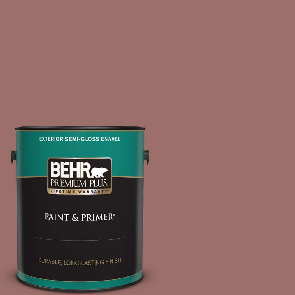 BEHR PREMIUM PLUS 1 gal. #170F-6 Gentle Doe Semi-Gloss Enamel Exterior Paint & Primer
