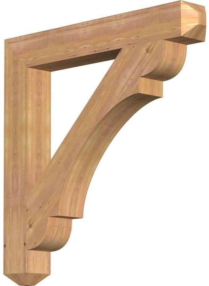 Ekena Millwork 5-1/2 in. x 48 in. x 36 in. Western Red Cedar Olympic Craftsman Smooth Bracket