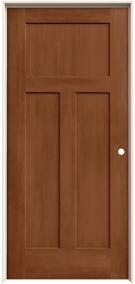 JELD-WEN 36 in. x 80 in. Craftsman Hazelnut Stain Left-Hand Molded Composite Single Prehung Interior Door