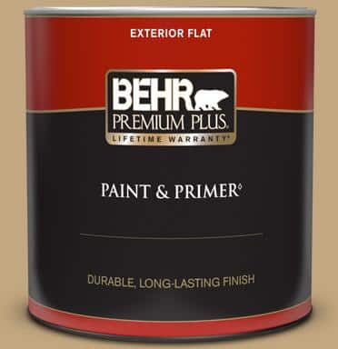 BEHR PREMIUM PLUS 1 qt. #N290-5 Pocket Watch Flat Exterior Paint & Primer