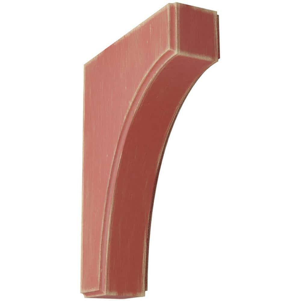 Ekena Millwork 1-3/4 in. x 8 in. x 6 in. Salvage Red Clarksville Wood Vintage Decor Bracket