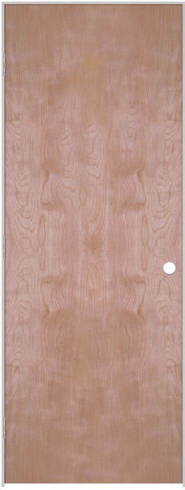 Masonite 30 in. x 80 in. Flush Hardwood Left-Handed Hollow-Core Smooth Birch Veneer Composite Single Prehung Interior Door