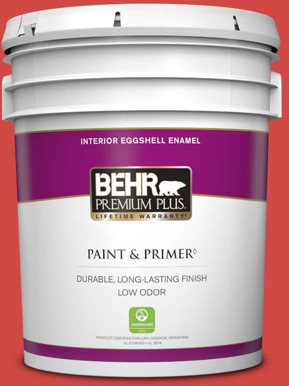 BEHR PREMIUM PLUS 5 gal. #P170-6 Race Car Stripe Eggshell Enamel Low Odor Interior Paint & Primer