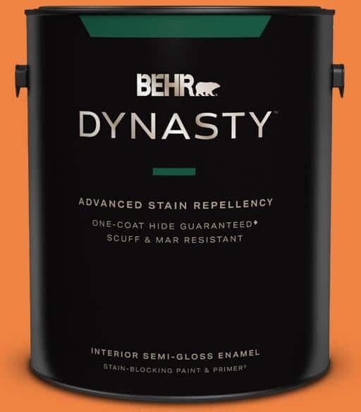 BEHR DYNASTY 1 gal. #P220-7 Construction Zone Semi-Gloss Enamel Interior Stain-Blocking Paint & Primer