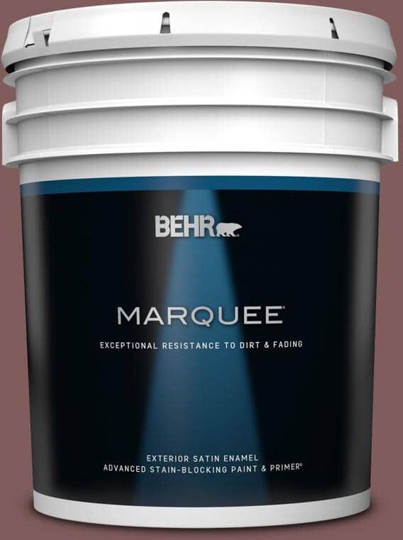 BEHR MARQUEE 5 gal. #140F-6 Book Binder Satin Enamel Exterior Paint & Primer