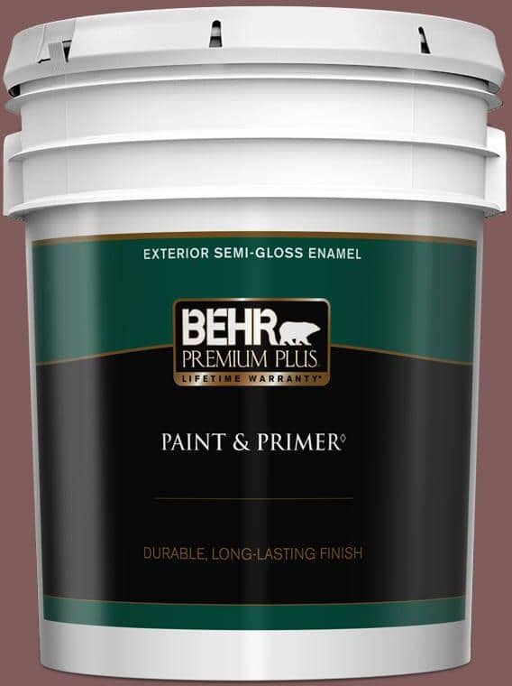 BEHR PREMIUM PLUS 5 gal. #140F-6 Book Binder Semi-Gloss Enamel Exterior Paint & Primer