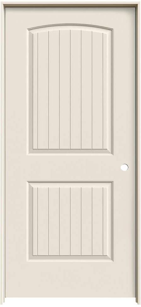 JELD-WEN 36 in. x 80 in. Santa Fe Primed Left-Hand Smooth Solid Core Molded Composite MDF Single Prehung Interior Door