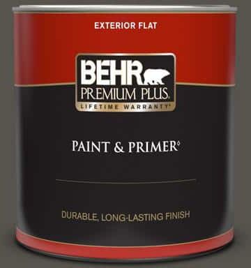 BEHR PREMIUM PLUS 1 qt. #790D-7 Black Bean Flat Exterior Paint & Primer