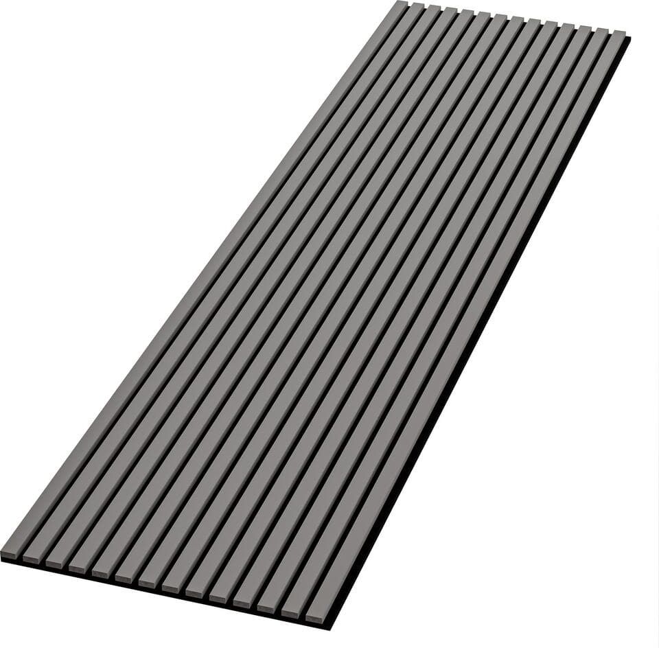 Ejoy 94 in. x 12.6 in. x 0.8 in. Acoustic Vinyl Wall Cladding Siding Board in Dark Gray (Set of 2 piece)