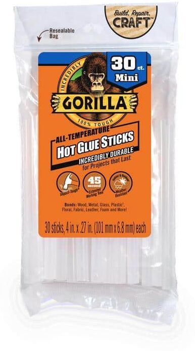 Gorilla 4 in. Mini Hot Glue Sticks (30-Count 12-Pack)