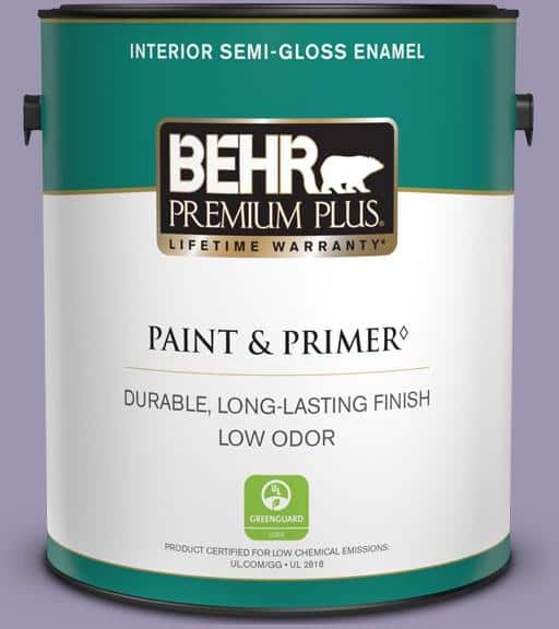 BEHR PREMIUM PLUS 1 gal. #S570-4 Night Music Semi-Gloss Enamel Low Odor Interior Paint & Primer