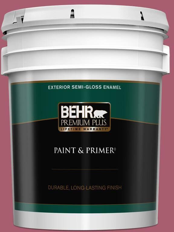 BEHR PREMIUM PLUS 5 gal. #MQ1-07 Shine Baby Shine Semi-Gloss Enamel Exterior Paint & Primer