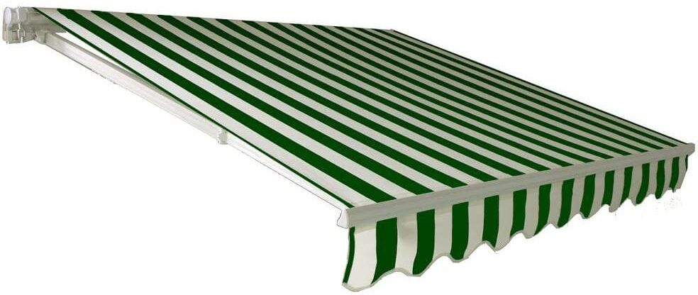 Beauty-Mark 8 ft. California Manual Retractable Awning (78 in. Projection) in Forest Green/White