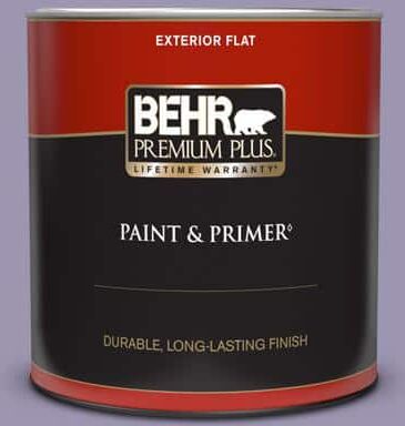 BEHR PREMIUM PLUS 1 qt. #S570-4 Night Music Flat Exterior Paint & Primer