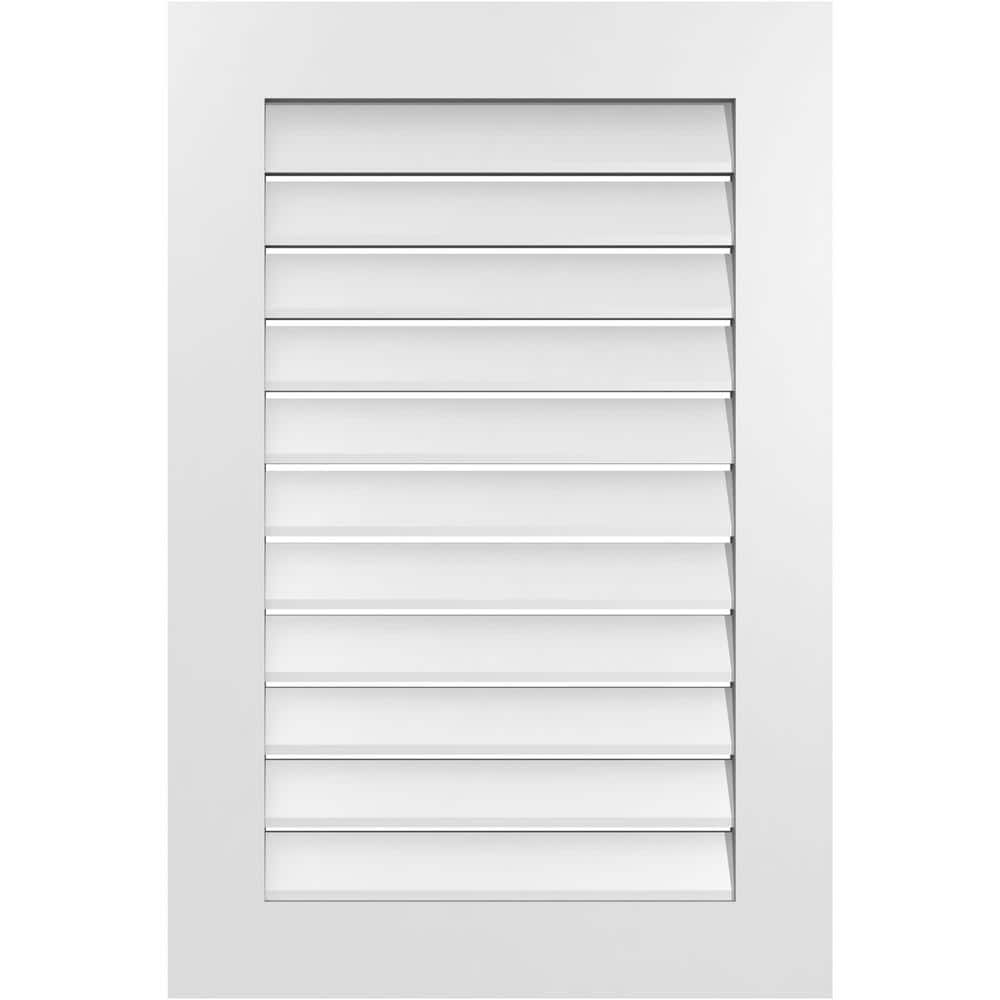Ekena Millwork 24 in. x 36 in. Vertical Surface Mount PVC Gable Vent: Functional with Standard Frame