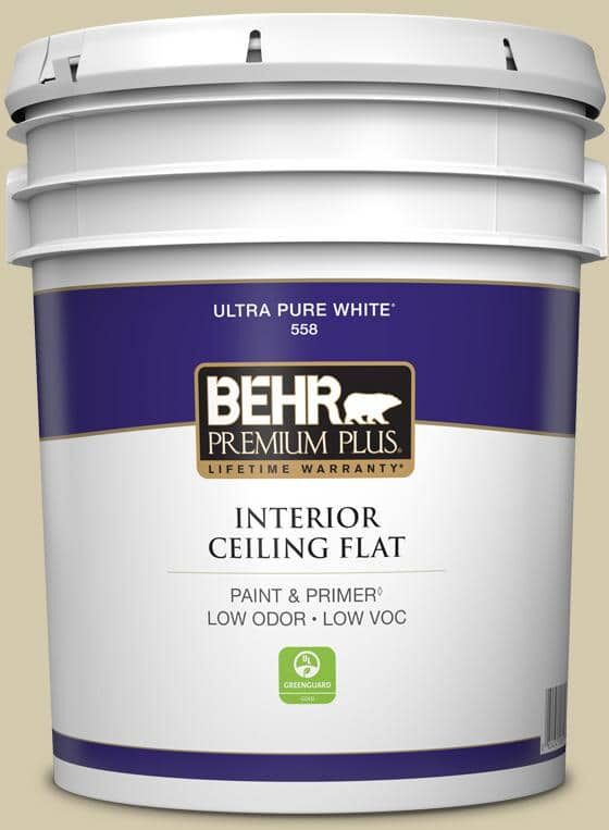 BEHR PREMIUM PLUS 5 gal. #PPU9-12 Prairie House Ceiling Flat Interior Paint