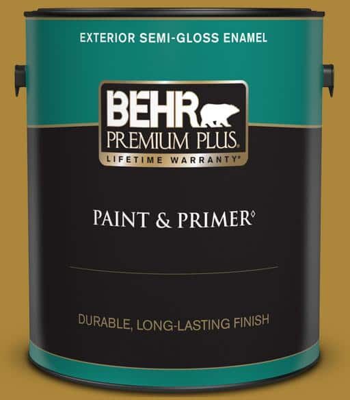 BEHR PREMIUM PLUS 1 gal. #S-H-370 Garden Sprout Semi-Gloss Enamel Exterior Paint & Primer