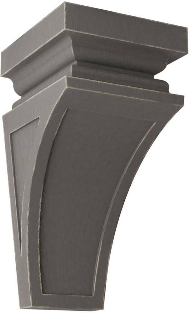 Ekena Millwork 6 in. x 12 in. x 6-3/4 in. Reclaimed Grey Large Nevio Wood Vintage Decor Corbel