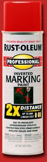 Rust-Oleum Professional 15 oz. Safety Red 2X Distance Inverted Marking Spray Paint (6-Pack)