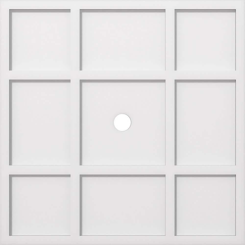 Ekena Millwork 1 in. P X 9-3/4 in. C X 28 in. OD X 2 in. ID Rubik Architectural Grade PVC Contemporary Ceiling Medallion