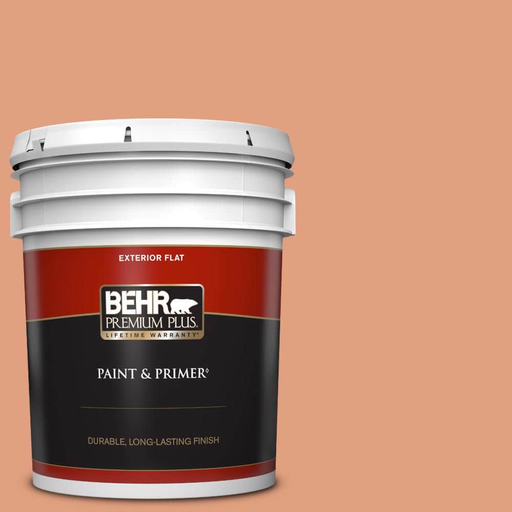 BEHR PREMIUM PLUS 5 gal. #230D-4 Pecos Spice Flat Exterior Paint & Primer