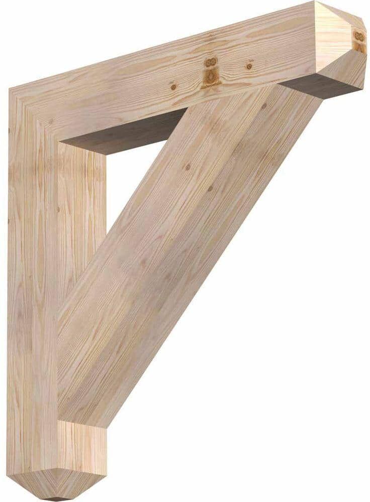 Ekena Millwork 5-1/2 in. x 34 in. x 34 in. Douglas Fir Traditional Craftsman Smooth Bracket