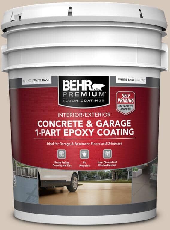 BEHR PREMIUM 5 gal. #N230-2 Old Map Self-Priming 1-Part Epoxy Satin Interior/Exterior Concrete and Garage Floor Paint