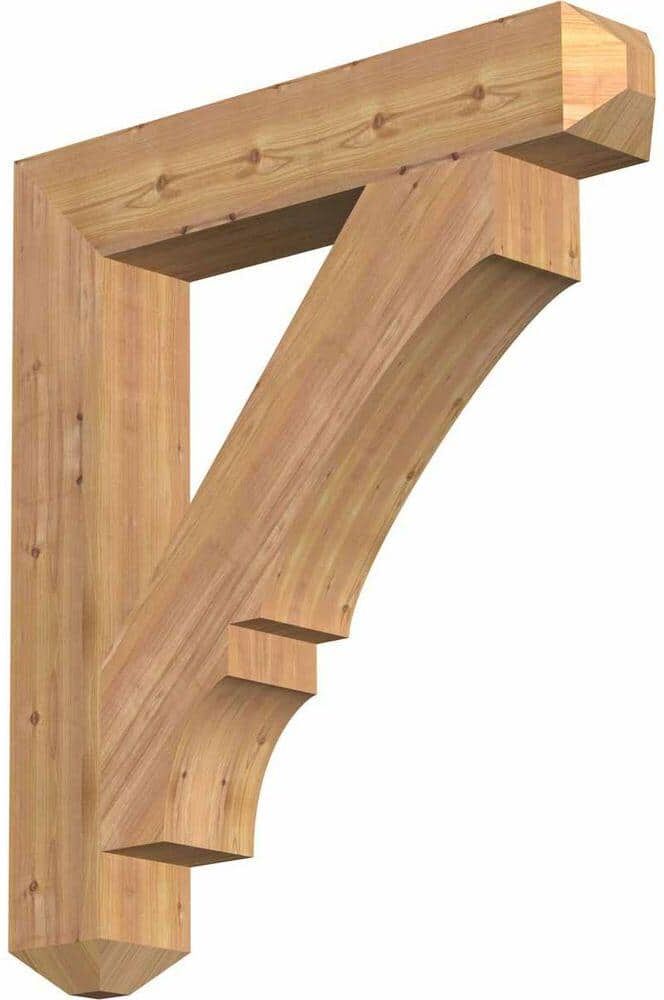 Ekena Millwork 5-1/2 in. x 38 in. x 34 in. Western Red Cedar Balboa Craftsman Smooth Bracket