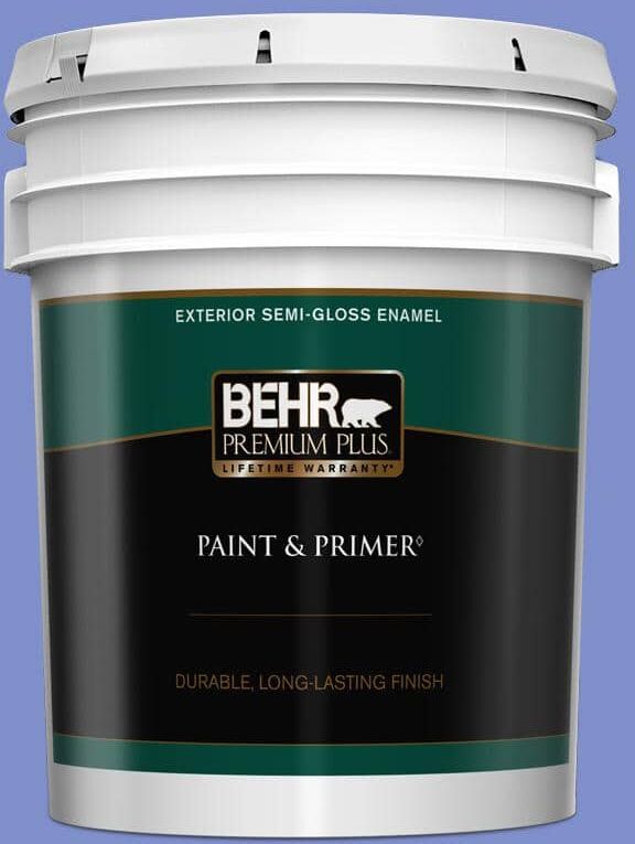 BEHR PREMIUM PLUS 5 gal. #P540-5 Pansy Garden Semi-Gloss Enamel Exterior Paint & Primer