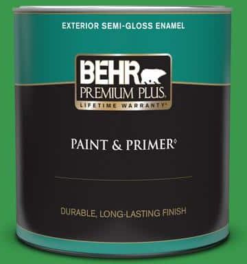 BEHR PREMIUM PLUS 1 qt. #450B-6 Formal Garden Semi-Gloss Enamel Exterior Paint & Primer