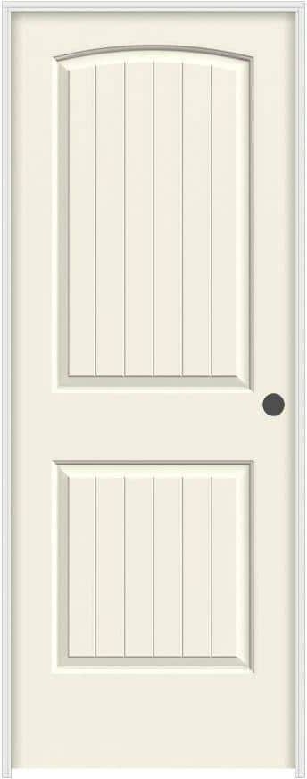 JELD-WEN 24 in. x 80 in. Santa Fe Vanilla Painted Left-Hand Smooth Solid Core Molded Composite MDF Single Prehung Interior Door