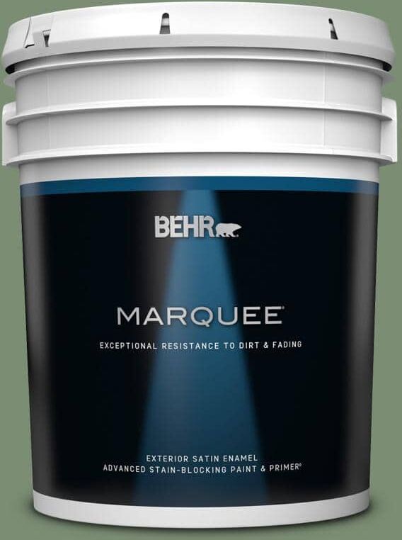 BEHR MARQUEE 5 gal. #PPU11-02 Shallot Bulb Satin Enamel Exterior Paint & Primer