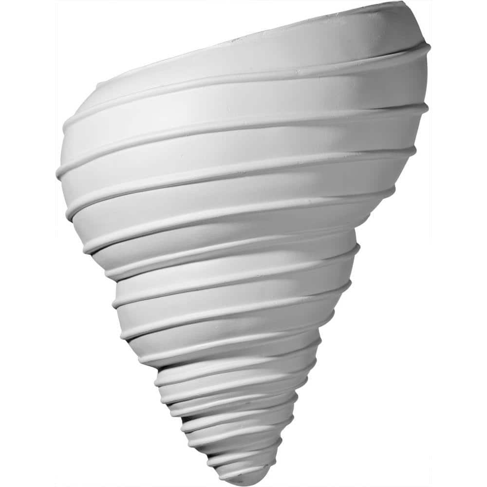 Ekena Millwork 10-1/8 in. x 5-1/2 in. x 12-1/2 in. Primed Polyurethane Spiral Shell Wall Sconce