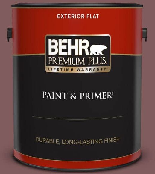 BEHR PREMIUM PLUS 1 gal. #140F-6 Book Binder Flat Exterior Paint & Primer