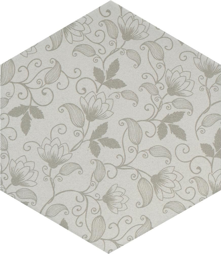 EMSER TILE Bauhaus Floral 9.06 in. x 10.47 in. Matte Patterned Look Porcelain Floor and Wall Tile (5.39 sq. ft./Case)