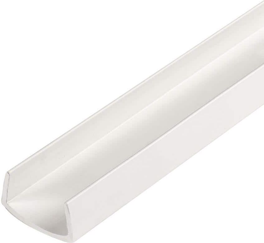 Outwater 3/8 in. D x 3/4 in. W x 36 in. L White UV Stabilized Rigid PVC Plastic U-Channel Moulding Fits 3/4 in. Board (4-Pack)