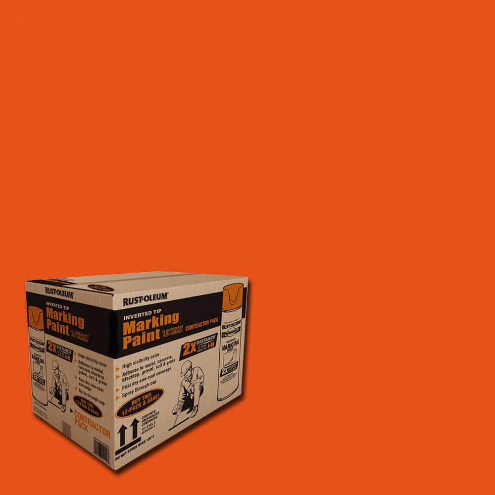 Rust-Oleum Professional 15 oz. 2X Marking Fluorescent Red Orange Contractor Spray Paint (12-Pack)