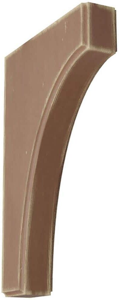 Ekena Millwork 1-3/4 in. x 12 in. x 8 in. Weathered Brown Clarksville Wood Vintage Decor Bracket