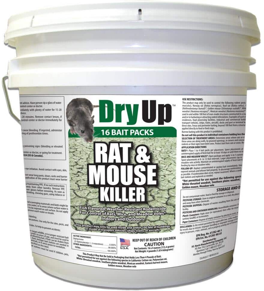 Harris 4 lbs. Dry Up Rat and Mouse Killer Pellets (4 oz. 16-Pack)