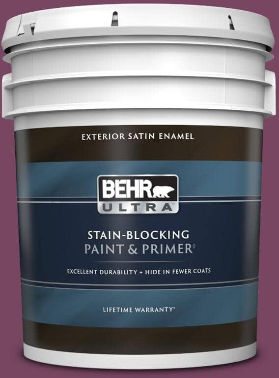 BEHR ULTRA 5 gal. #690B-7 Plum Jam Satin Enamel Exterior Paint & Primer