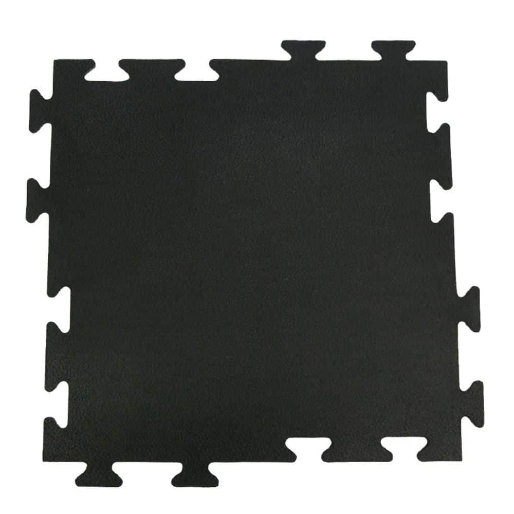 Rubber-Cal Armor-Lock (Fitness) 3/8 in. x 20 in. x 20 in. Black Interlocking Rubber Tiles (8-Pack, 22 sq. ft.)