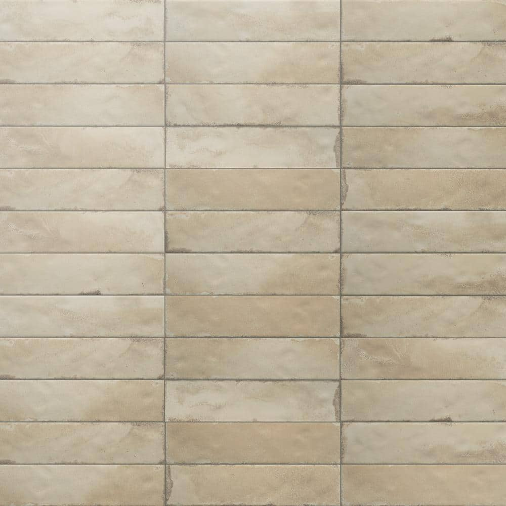 Merola Tile Luca Shell 3-1/8 in. x 12-3/8 in. Ceramic Wall Tile (7.0 sq. ft./Case)