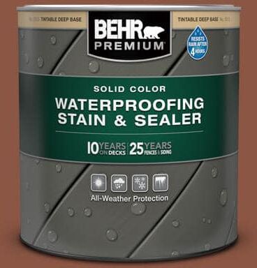 BEHR PREMIUM 1 qt. #S180-7 True Copper Solid Color Waterproofing Exterior Wood Stain and Sealer