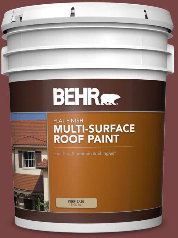 BEHR 5 gal. #PFC-04 Tile Red Flat Multi-Surface Exterior Roof Paint