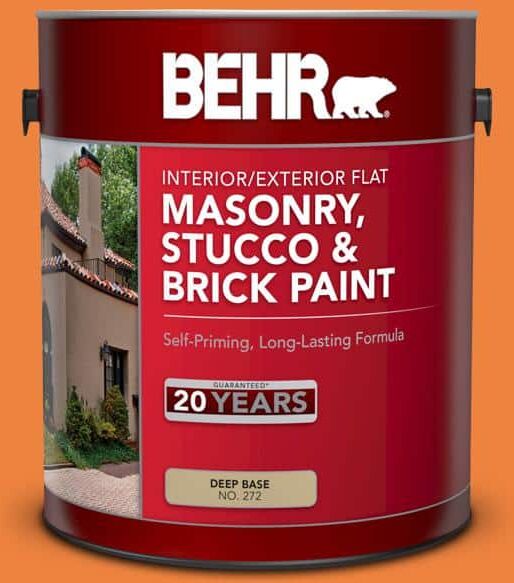 BEHR 1 gal. #P220-7 Construction Zone Flat Interior/Exterior Masonry, Stucco and Brick Paint