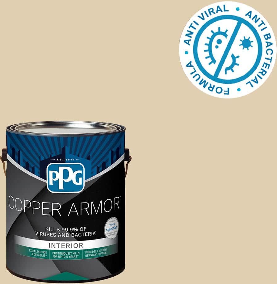 COPPER ARMOR 1 gal. PPG1086-3 Almond Cream Semi-Gloss Interior